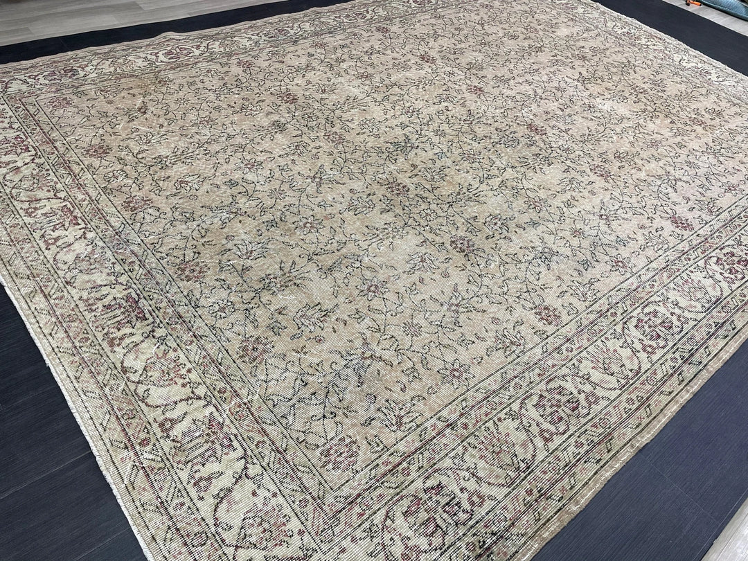 Pink Turkish Runner Rug 8' 2" x 11' 4" Hand-Knotted | No. WR95145
