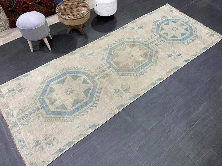 Turkish Runner Rug 3' 8" x 9' 11" Hand-Knotted | No. WR95427