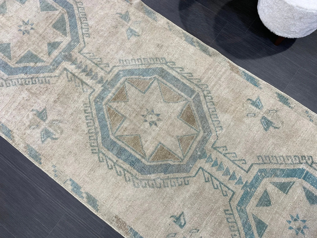 Turkish Runner Rug 3' 8" x 9' 11" Hand-Knotted | No. WR95427