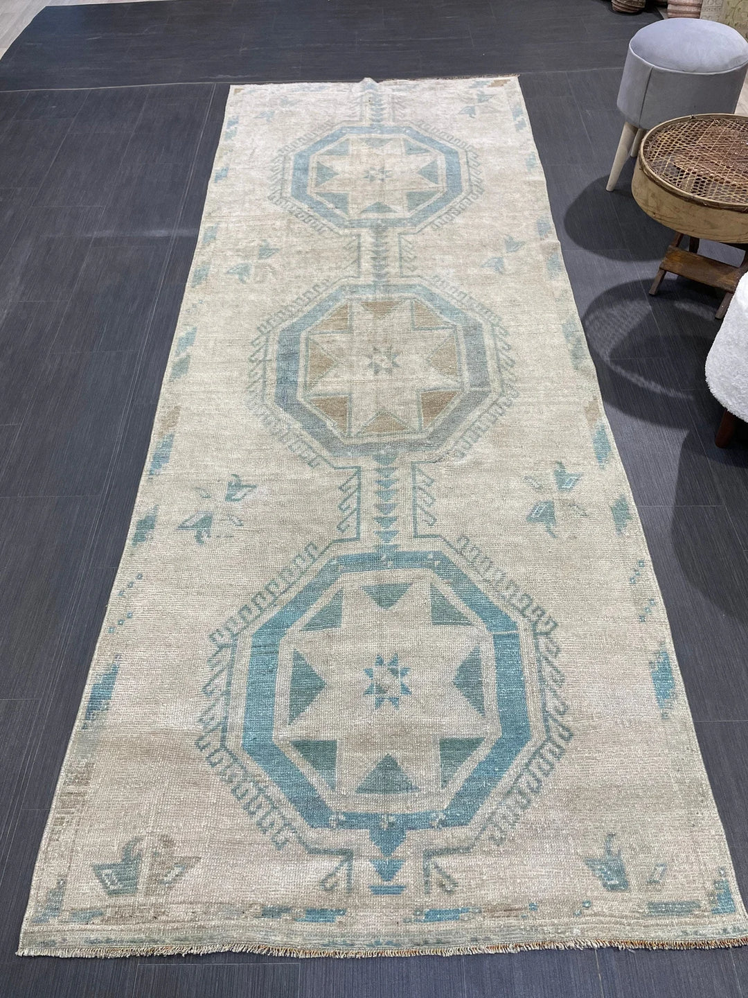 Turkish Runner Rug 3' 8" x 9' 11" Hand-Knotted | No. WR95427