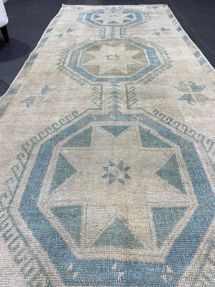Turkish Runner Rug 3' 8" x 9' 11" Hand-Knotted | No. WR95427