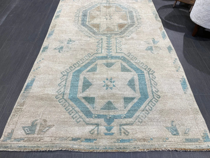 Turkish Runner Rug 3' 8" x 9' 11" Hand-Knotted | No. WR95427