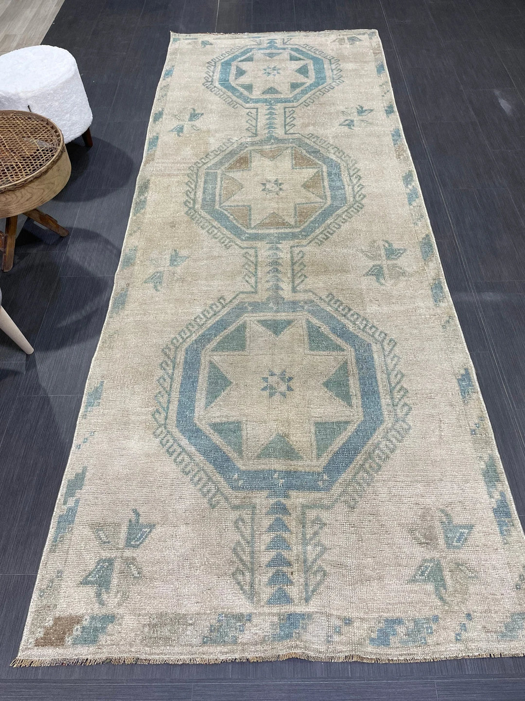 Turkish Runner Rug 3' 8" x 9' 11" Hand-Knotted | No. WR95427