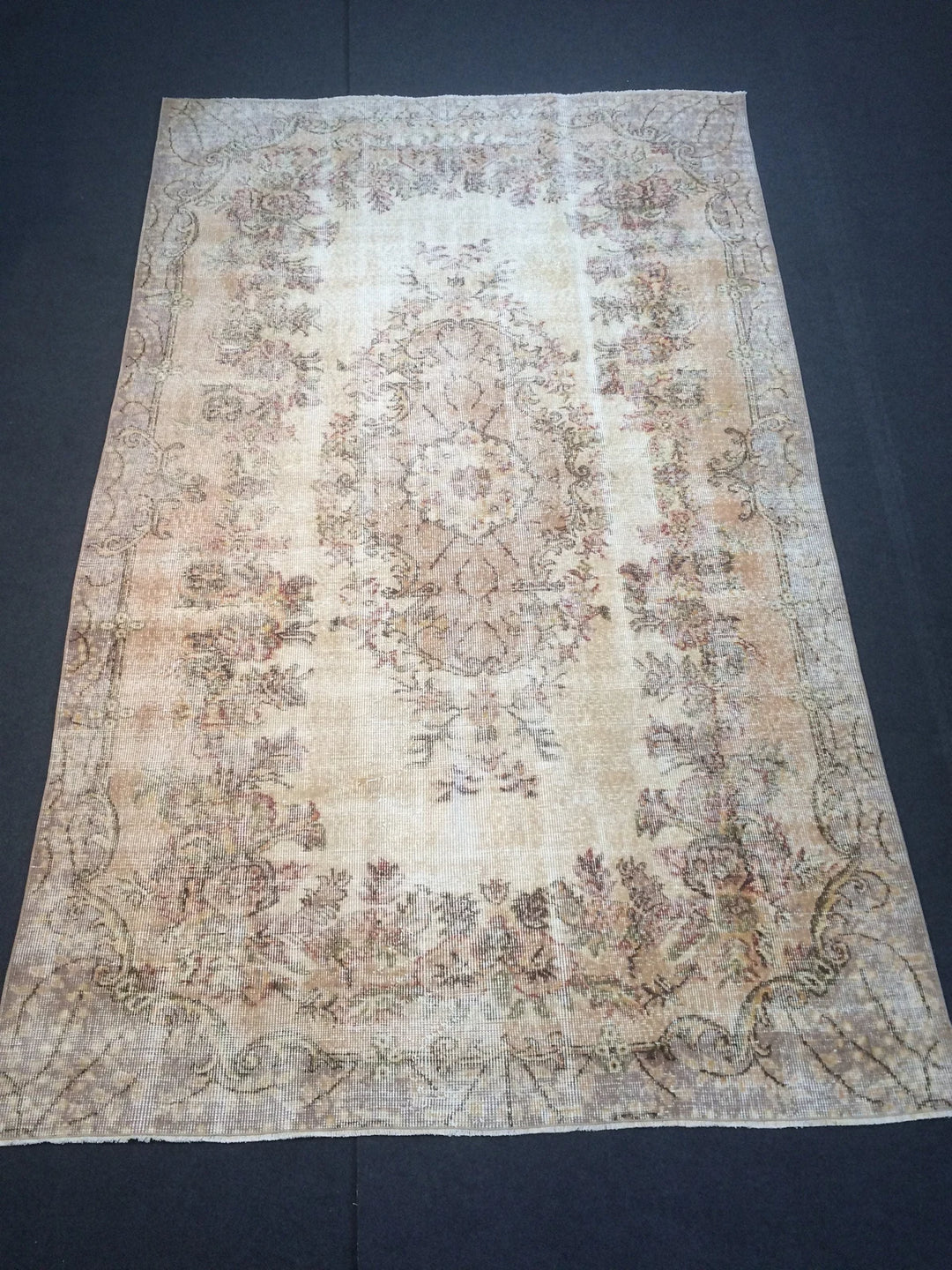 Beige Turkish Runner Rug 5' 7" x 9' Hand-Knotted | No. WR95545