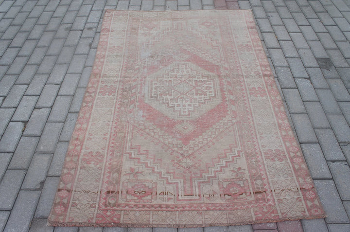 Pink Turkish Runner Rug 3' 7" x 5' 7" Hand-Knotted | No. WR95546