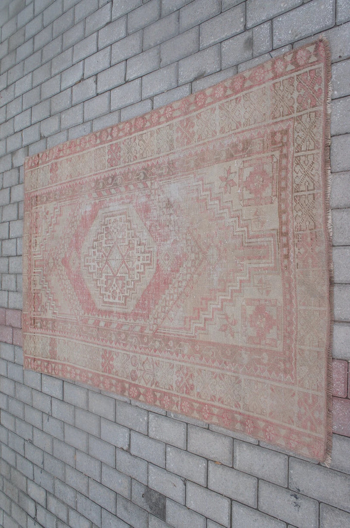 Pink Turkish Runner Rug 3' 7" x 5' 7" Hand-Knotted | No. WR95546