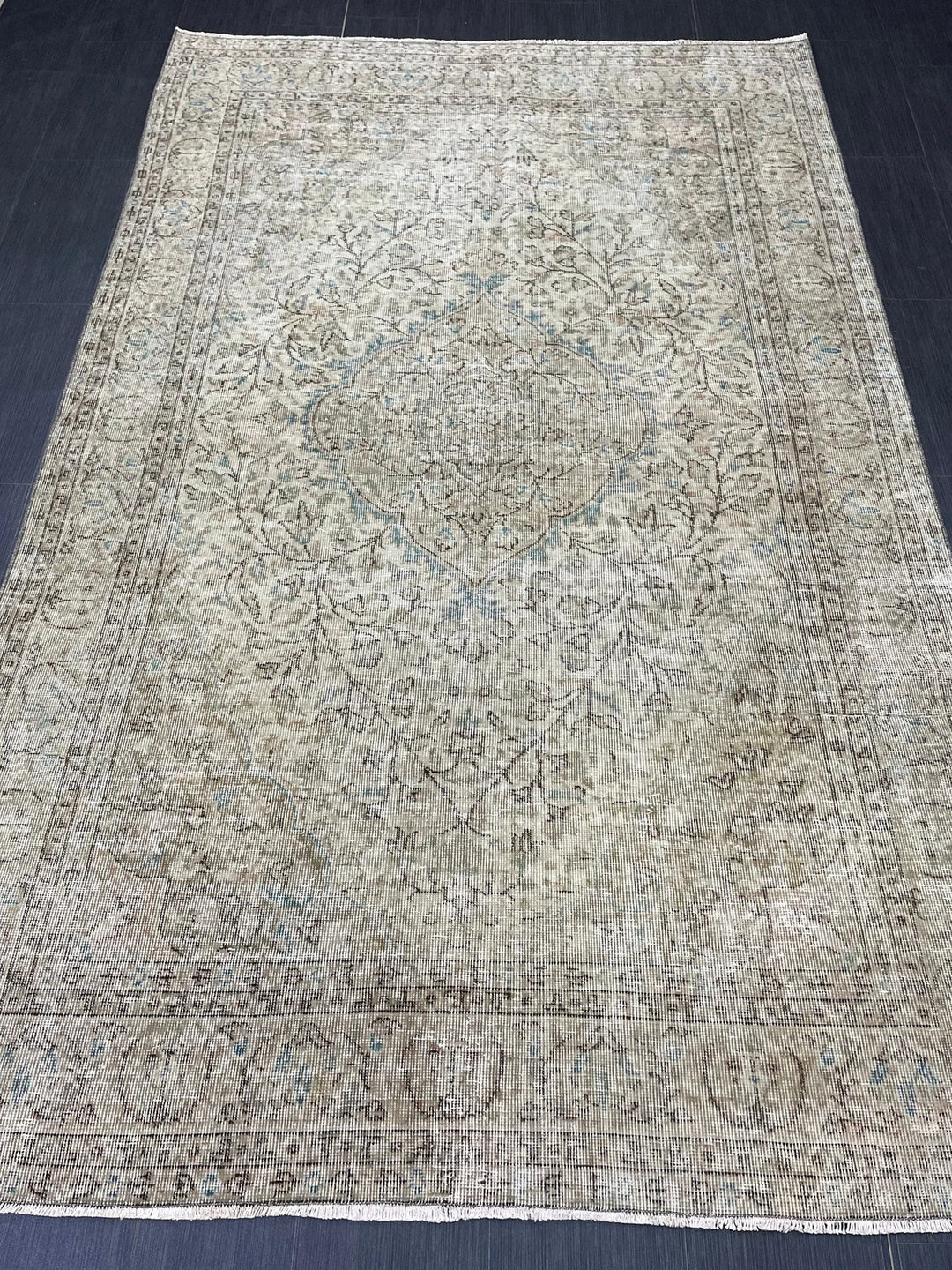 Rust Turkish Runner Rug 5' 7" x 8' 10" Hand-Knotted | No. WR95923
