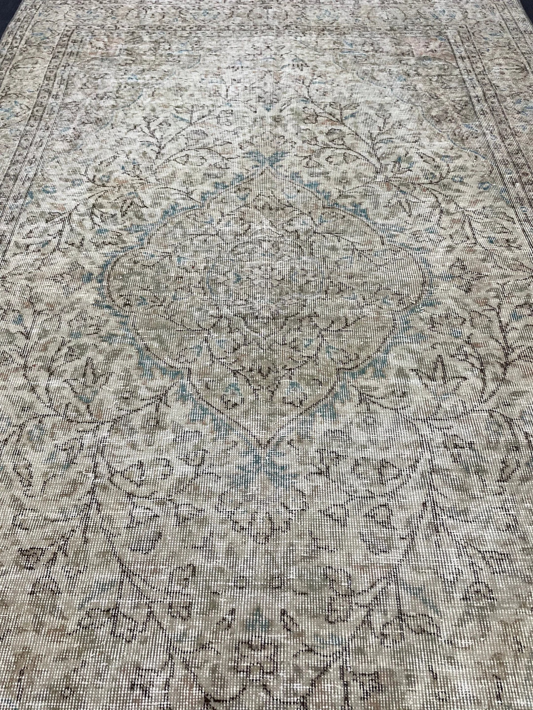 Rust Turkish Runner Rug 5' 7" x 8' 10" Hand-Knotted | No. WR95923