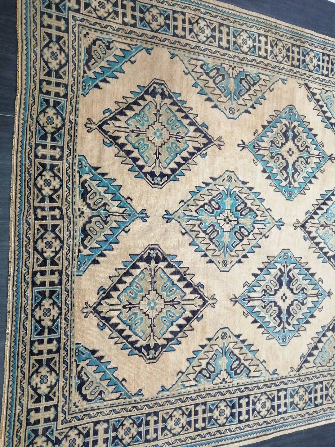 Blue Turkish Oushak Rug 7' 8" x 12' Hand-Knotted | No. WR96472