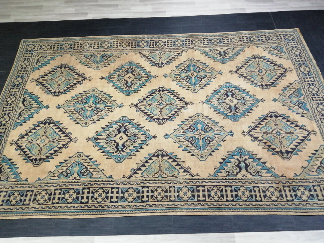 Blue Turkish Oushak Rug 7' 8" x 12' Hand-Knotted | No. WR96472