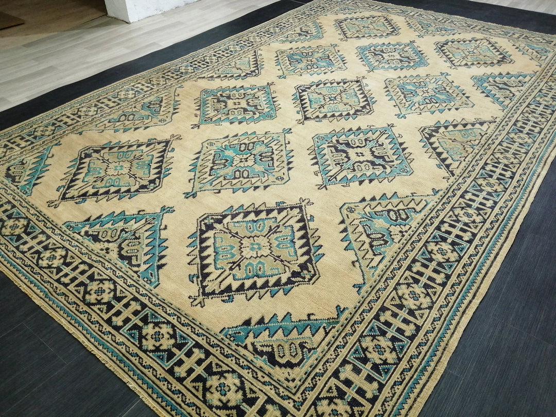 Blue Turkish Oushak Rug 7' 8" x 12' Hand-Knotted | No. WR96472