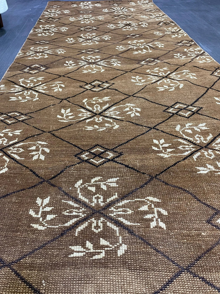Rust Turkish Runner Rug 3' 6" x 11' 3" Hand-Knotted | No. WR96556