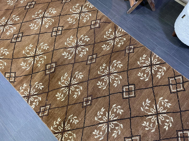 Rust Turkish Runner Rug 3' 6" x 11' 3" Hand-Knotted | No. WR96556
