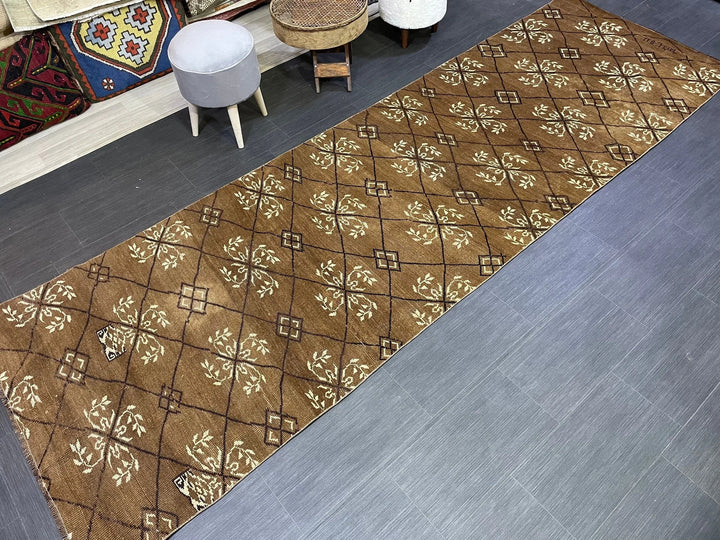 Rust Turkish Runner Rug 3' 6" x 11' 3" Hand-Knotted | No. WR96556