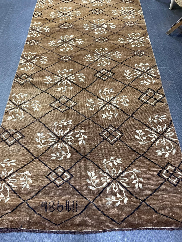 Rust Turkish Runner Rug 3' 6" x 11' 3" Hand-Knotted | No. WR96556
