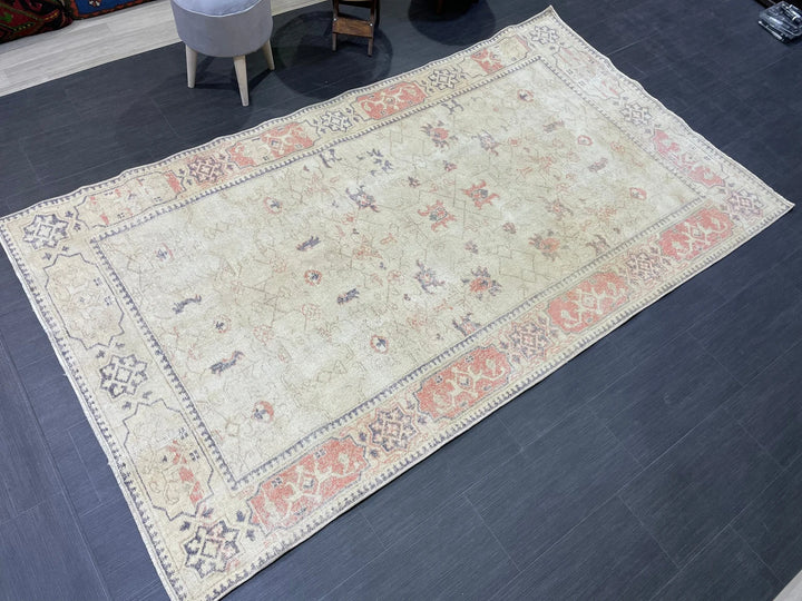 Rust Turkish Vintage Rug 4' 9" x 8' 5" Hand-Knotted | No. WR96569