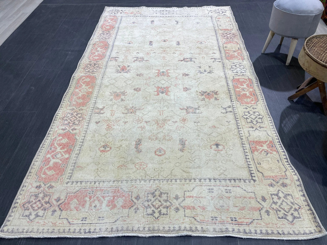 Rust Turkish Vintage Rug 4' 9" x 8' 5" Hand-Knotted | No. WR96569