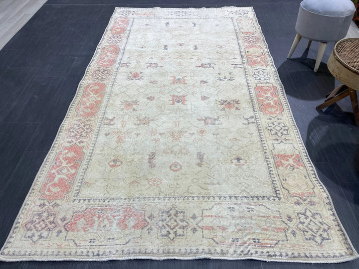 Rust Turkish Vintage Rug 4' 9" x 8' 5" Hand-Knotted | No. WR96569