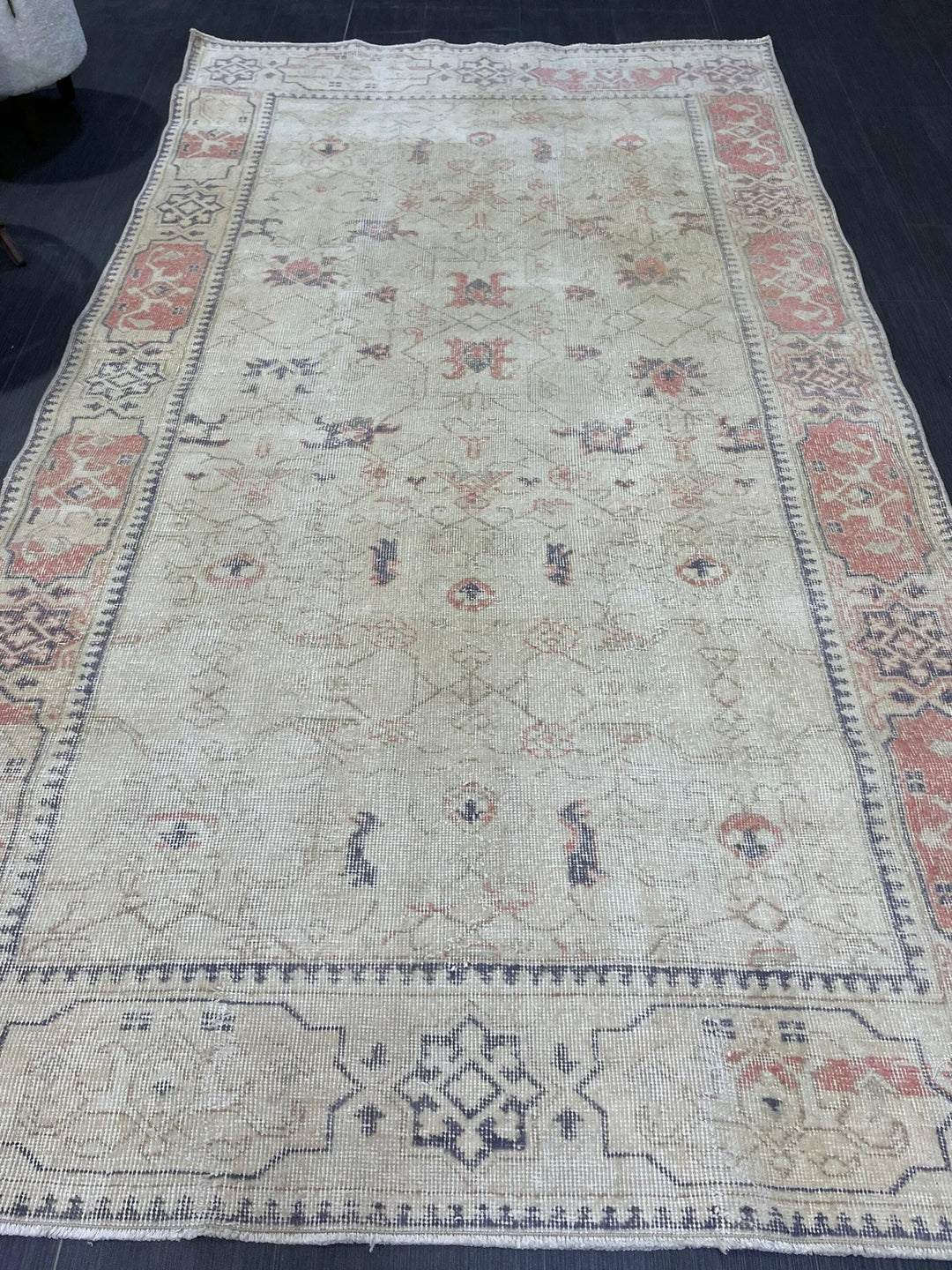 Rust Turkish Vintage Rug 4' 9" x 8' 5" Hand-Knotted | No. WR96569