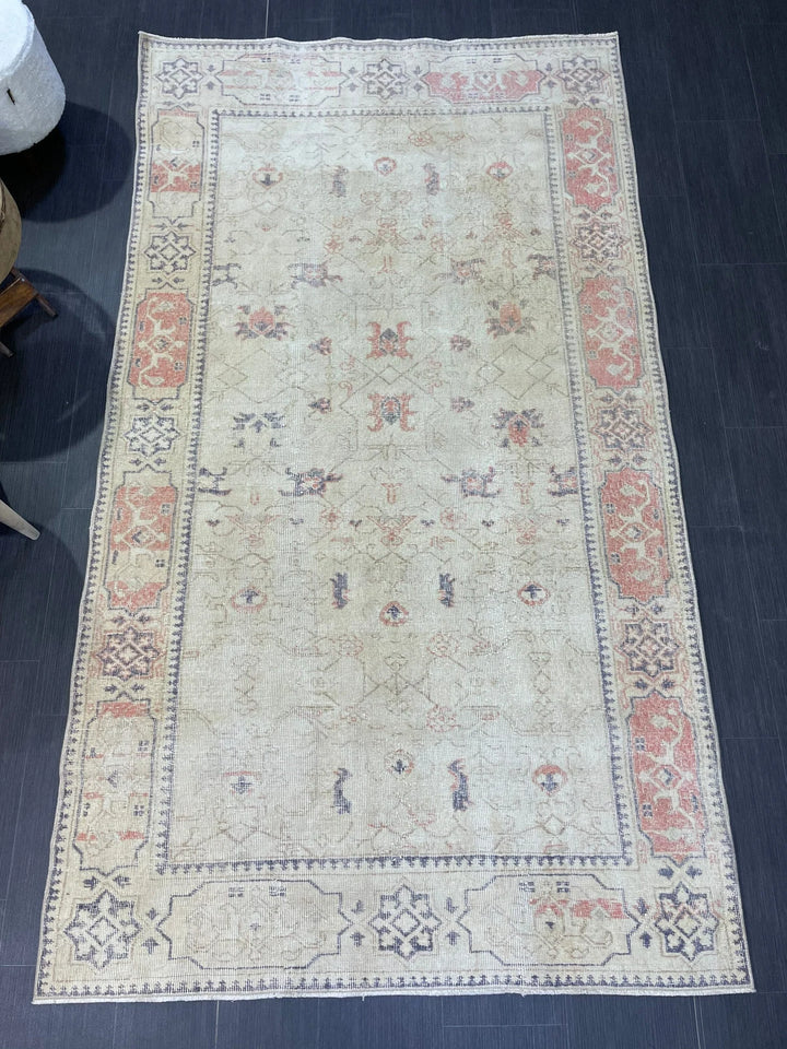 Rust Turkish Vintage Rug 4' 9" x 8' 5" Hand-Knotted | No. WR96569
