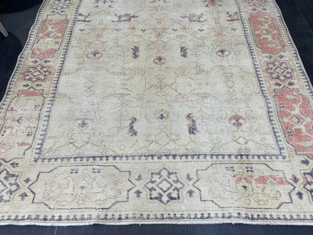 Rust Turkish Vintage Rug 4' 9" x 8' 5" Hand-Knotted | No. WR96569