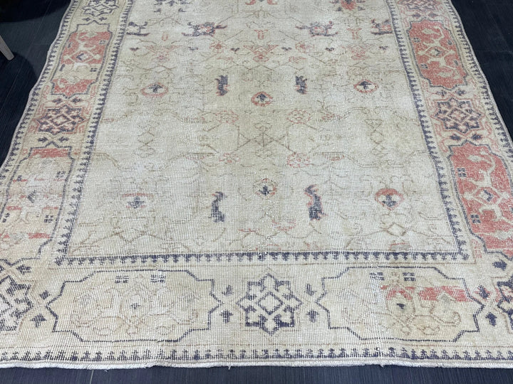 Rust Turkish Vintage Rug 4' 9" x 8' 5" Hand-Knotted | No. WR96569