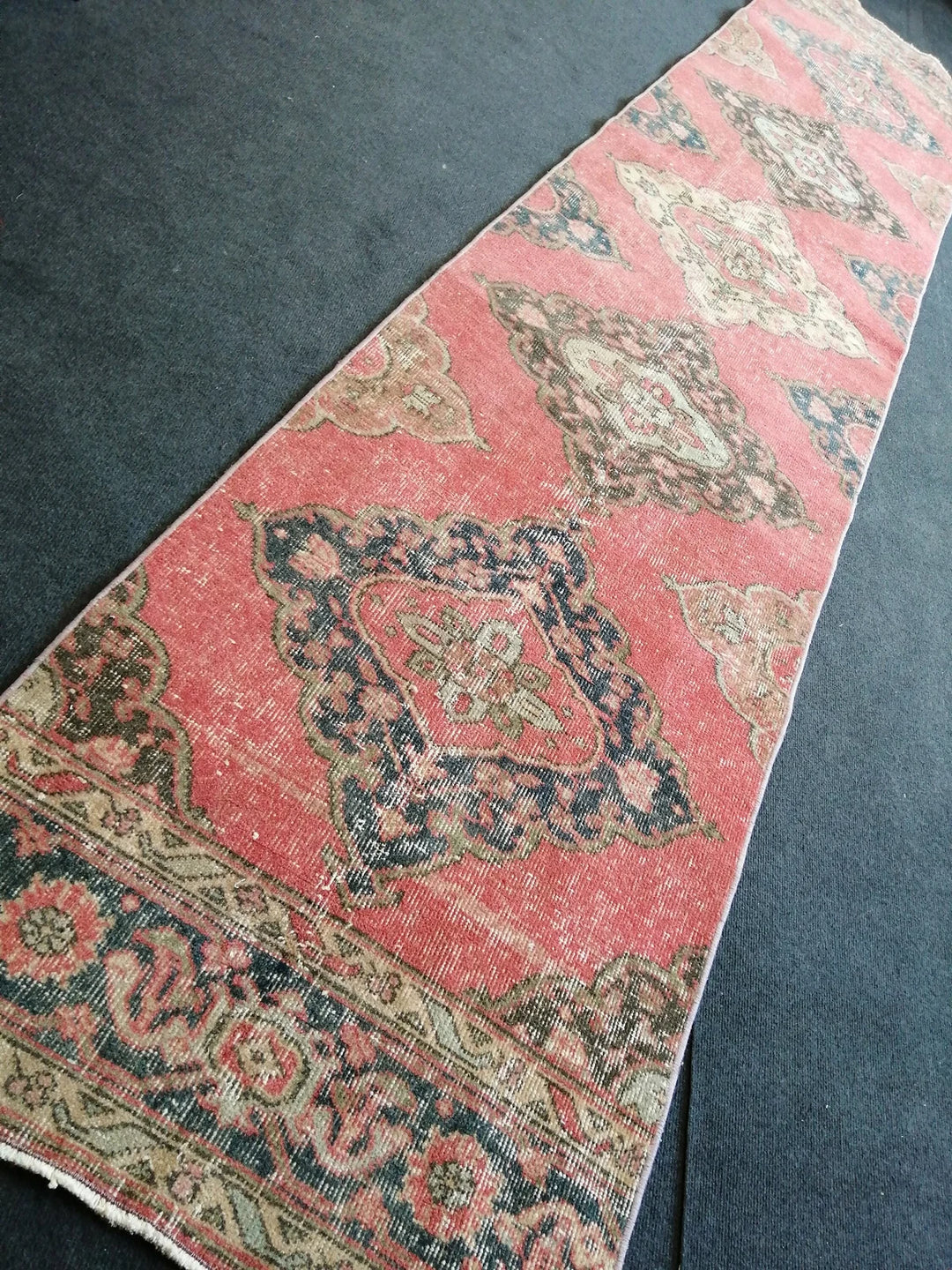 Beige Turkish Runner Rug 2' 7" x 12' 6" Hand-Knotted | No. WR96586