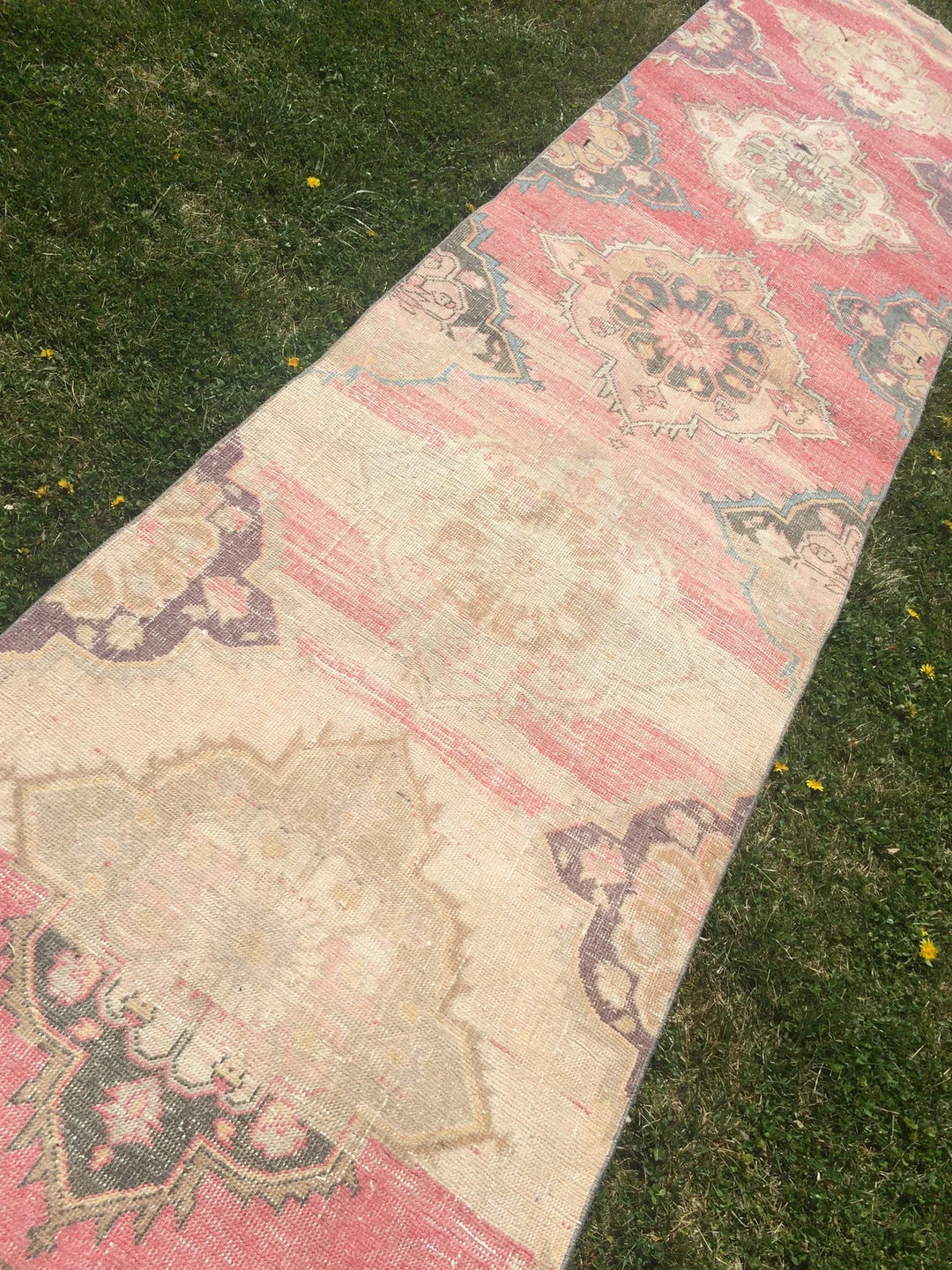 Beige Turkish Runner Rug 3' x 13' Hand-Knotted | No. WR96761