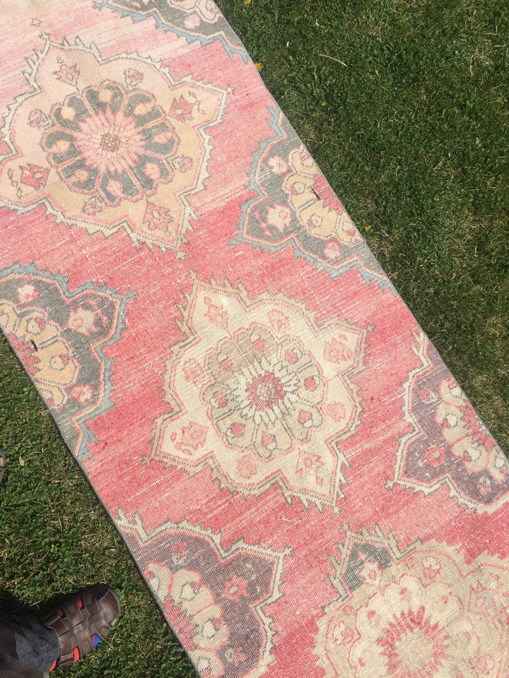 Beige Turkish Runner Rug 3' x 13' Hand-Knotted | No. WR96761