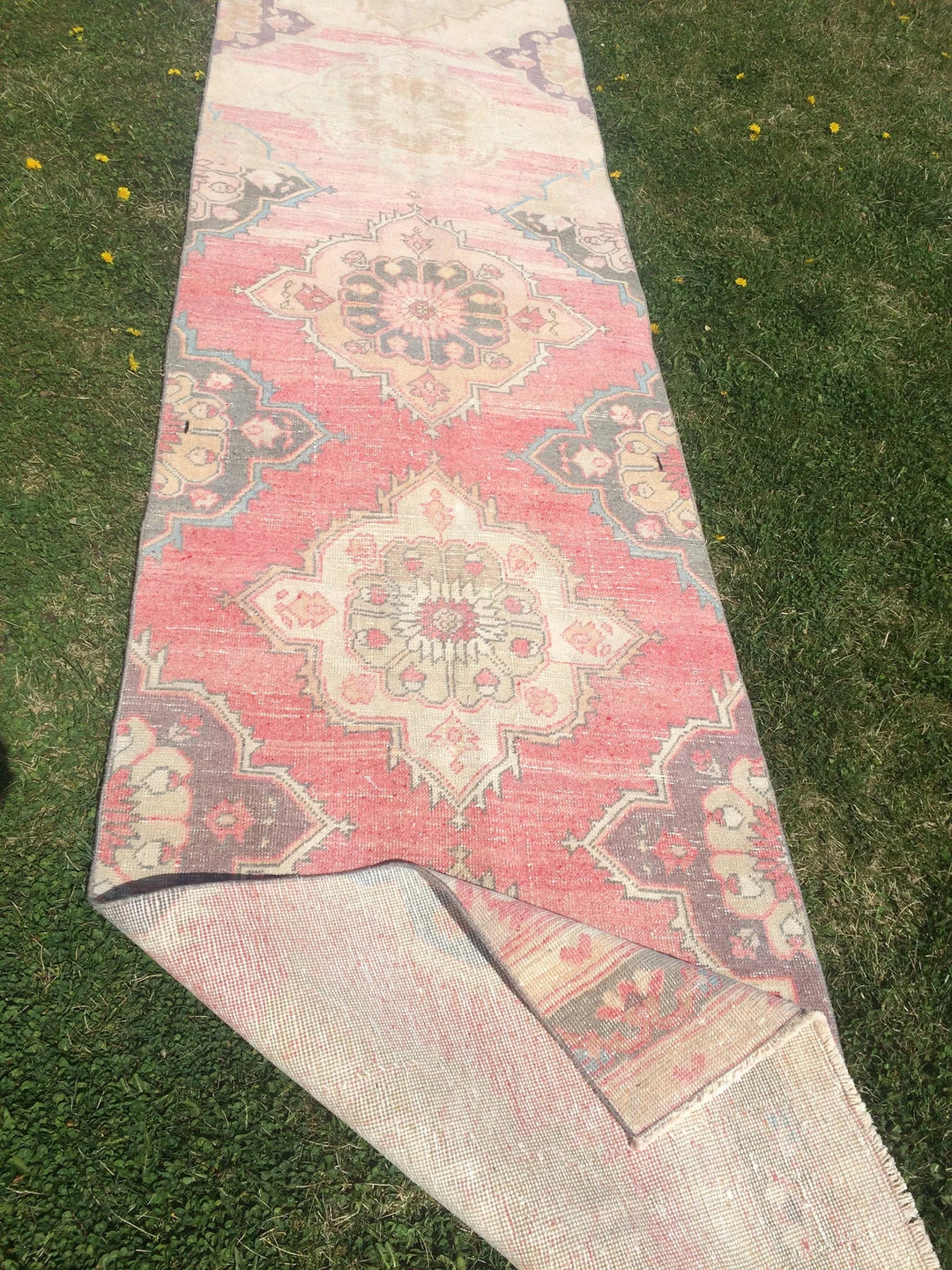 Beige Turkish Runner Rug 3' x 13' Hand-Knotted | No. WR96761