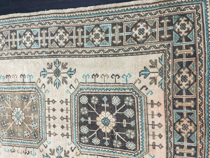Beige Turkish Runner Rug 4' 7" x 12' 7" Hand-Knotted | No. WR96871