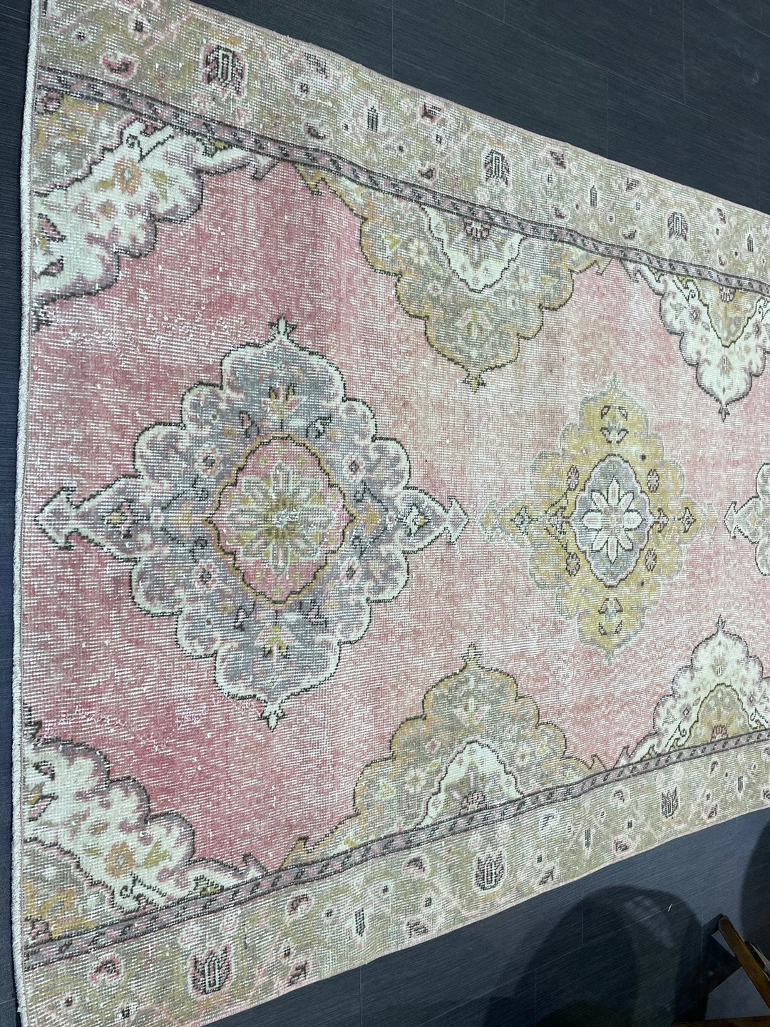Pink Turkish Runner Rug 4' 6" x 9' 2" Hand-Knotted | No. WR97100