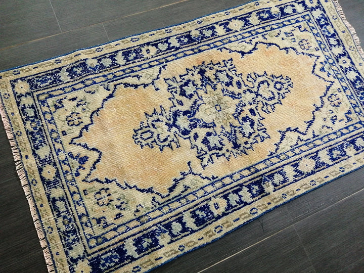Blue Turkish Runner Rug 2' 7" x 4' 7" Hand-Knotted | No. WR97201