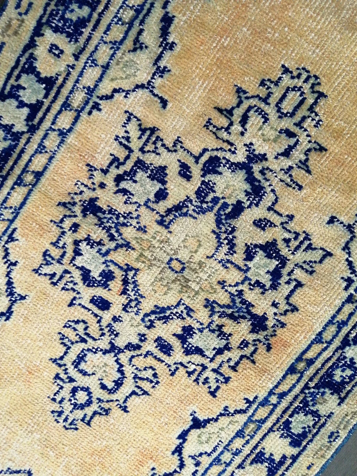 Blue Turkish Runner Rug 2' 7" x 4' 7" Hand-Knotted | No. WR97201