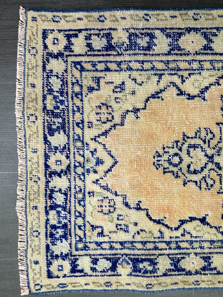 Blue Turkish Runner Rug 2' 7" x 4' 7" Hand-Knotted | No. WR97201