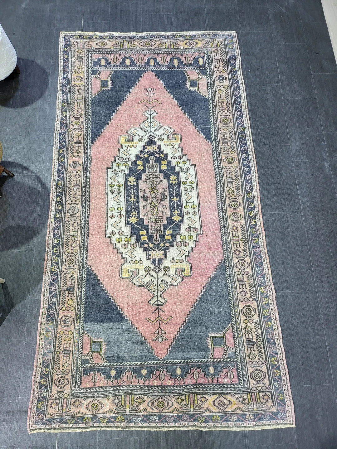 Beige Turkish Runner Rug 4' 4" x 8' 9" Hand-Knotted | No. WR97395
