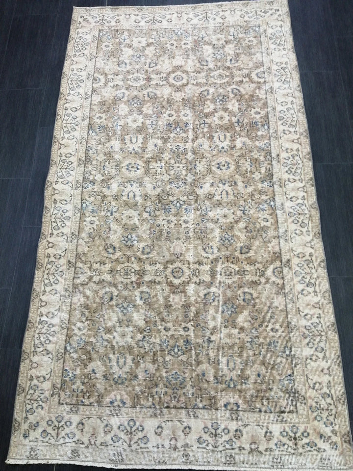 Tan Turkish Oushak Rug 3' 10" x 6' 11" Hand-Knotted | No. WR97447