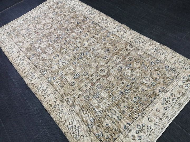 Tan Turkish Oushak Rug 3' 10" x 6' 11" Hand-Knotted | No. WR97447