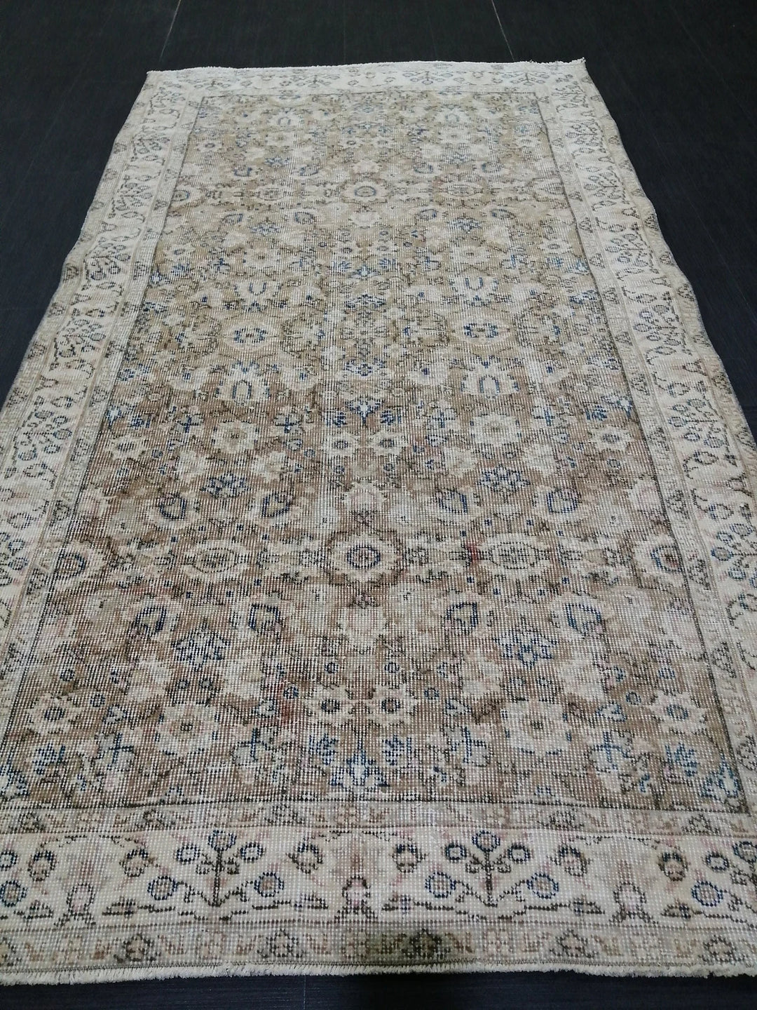 Tan Turkish Oushak Rug 3' 10" x 6' 11" Hand-Knotted | No. WR97447