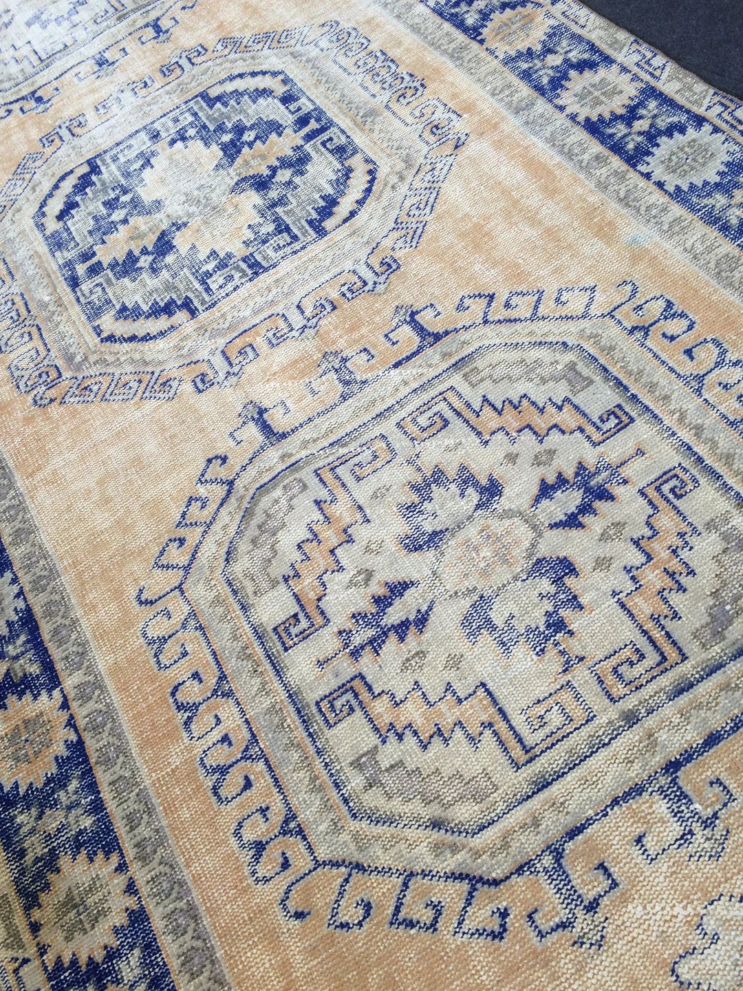 Blue Turkish Runner Rug 4' 7" x 13' 4" Hand-Knotted | No. WR97656