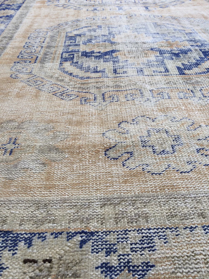 Blue Turkish Runner Rug 4' 7" x 13' 4" Hand-Knotted | No. WR97656