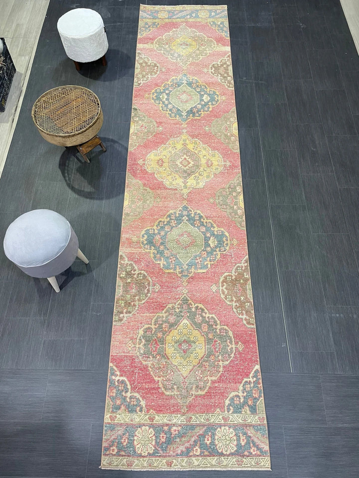 Turkish Runner Rug 2' 9" x 12' 8" Hand-Knotted | No. WR97859