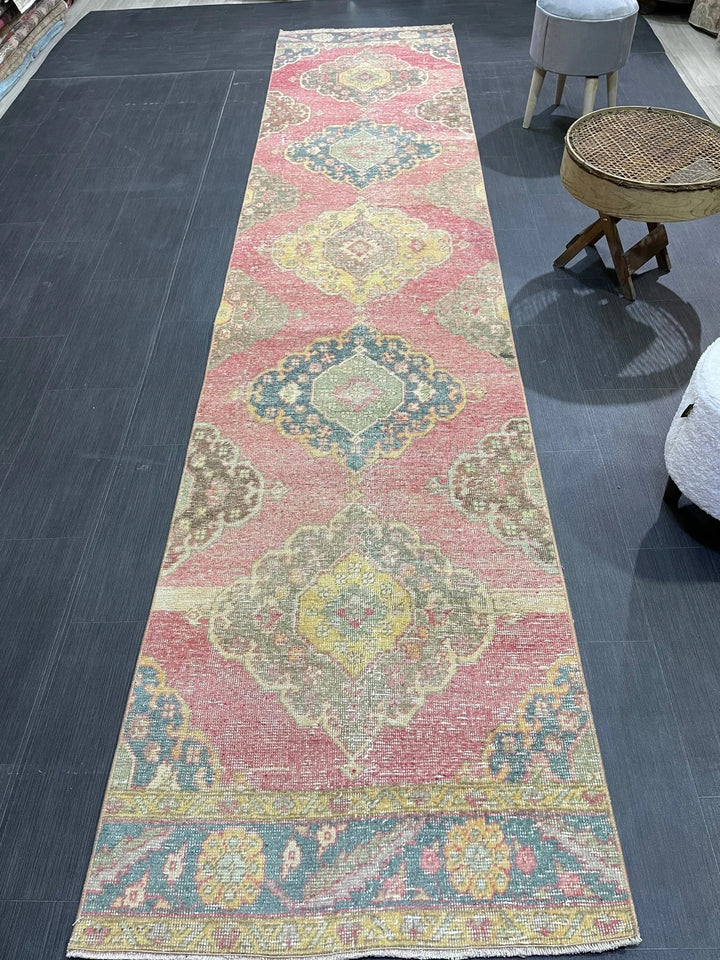 Turkish Runner Rug 2' 9" x 12' 8" Hand-Knotted | No. WR97859