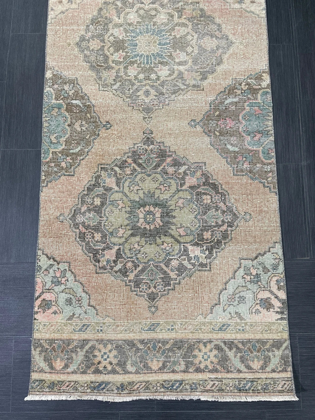 Pink Turkish Runner Rug 2' 11" x 13' 4" Hand-Knotted | No. WR97873