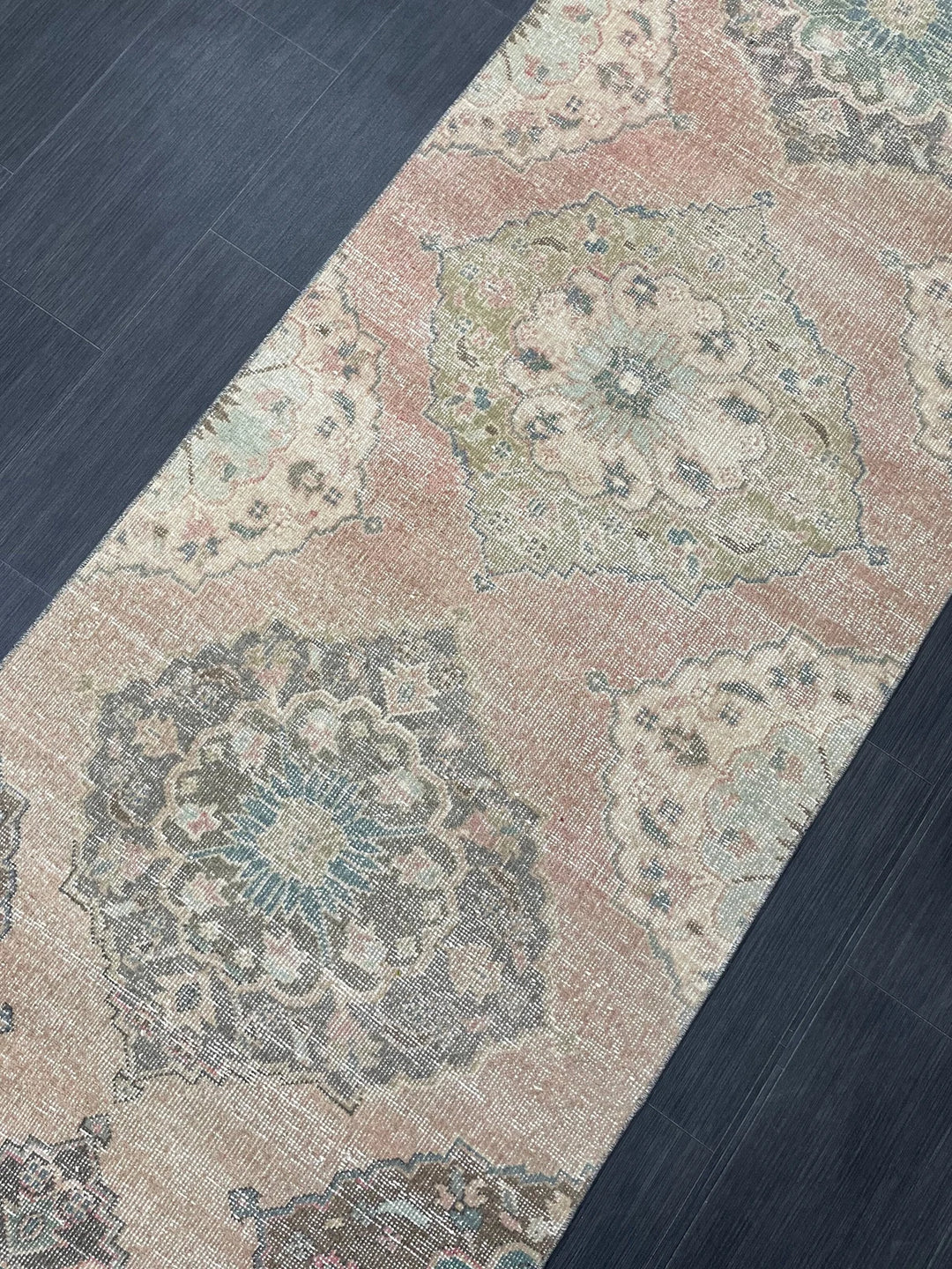 Pink Turkish Runner Rug 2' 11" x 13' 4" Hand-Knotted | No. WR97873