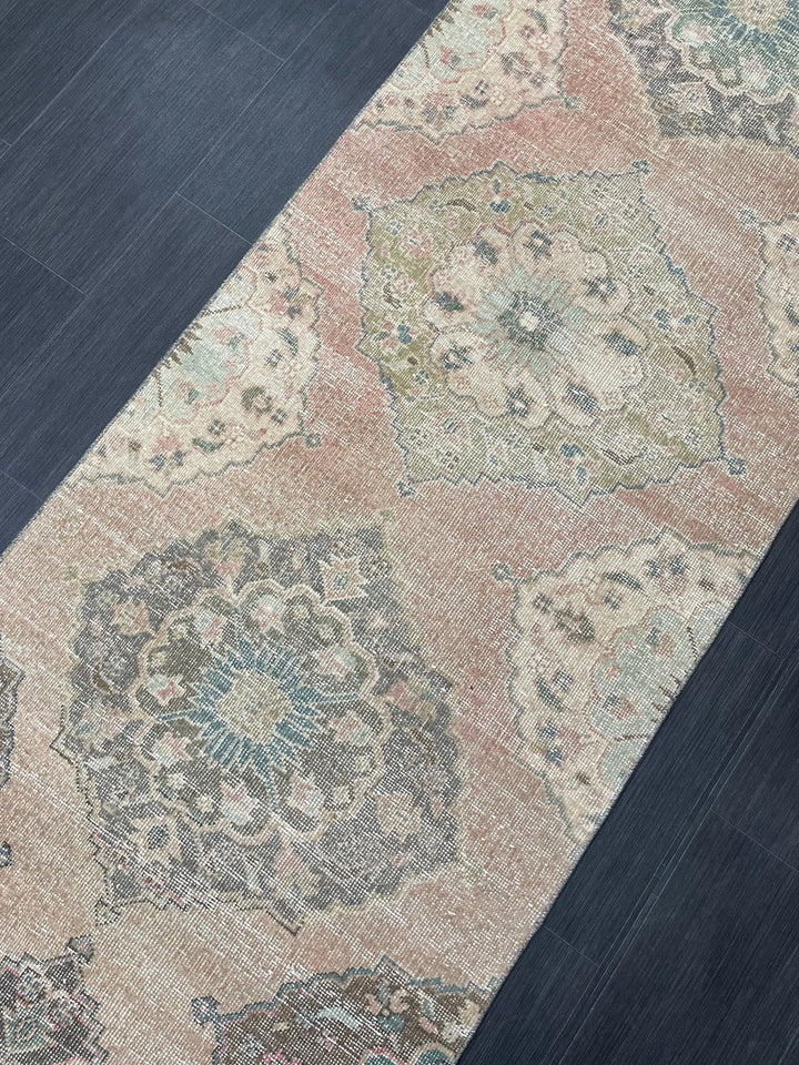 Pink Turkish Runner Rug 2' 11" x 13' 4" Hand-Knotted | No. WR97873