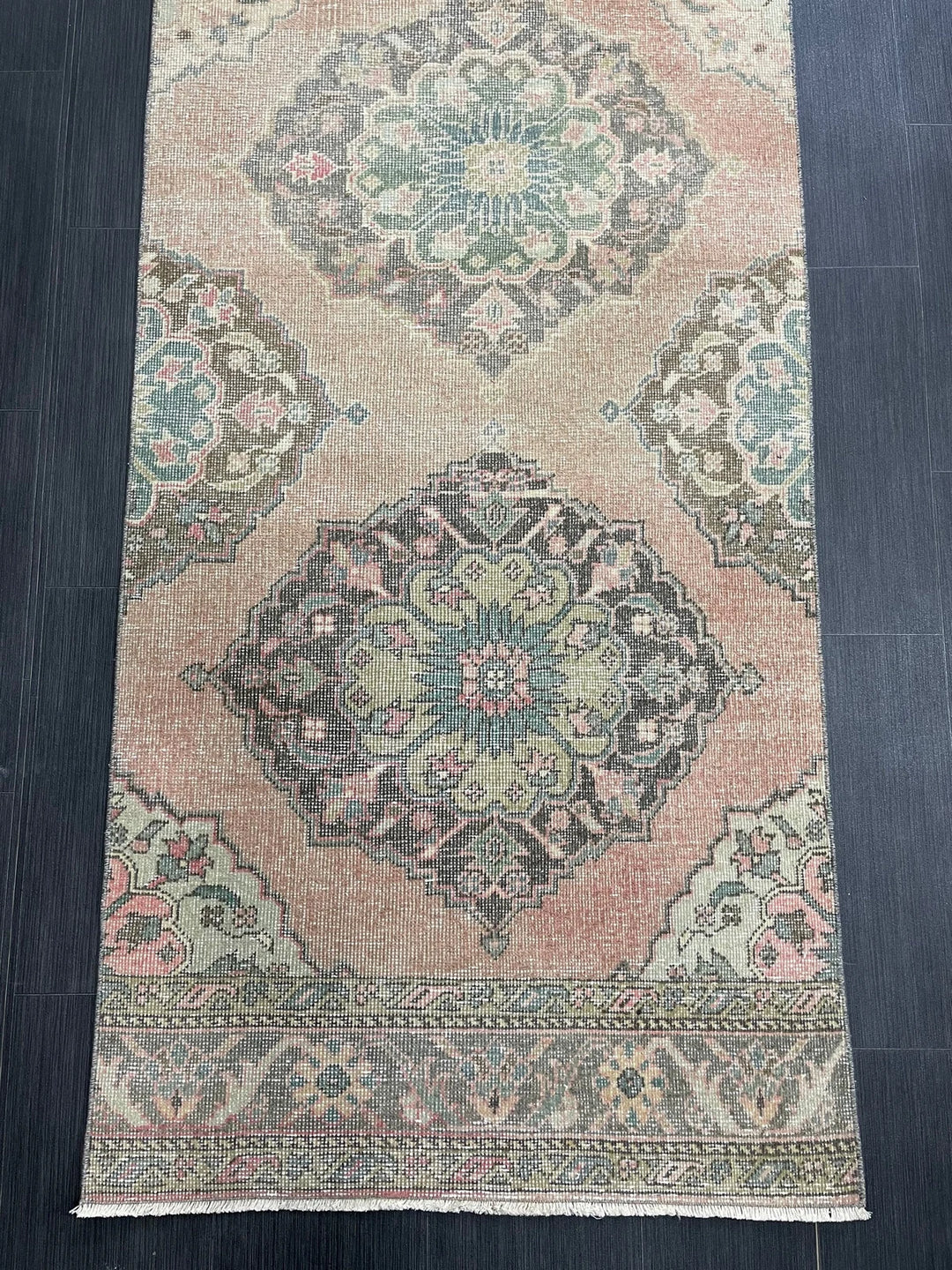 Pink Turkish Runner Rug 2' 11" x 13' 4" Hand-Knotted | No. WR97873