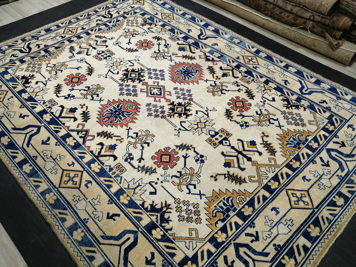 Blue Turkish Oushak Rug 9' 1" x 11' 11" Hand-Knotted | No. WR98234