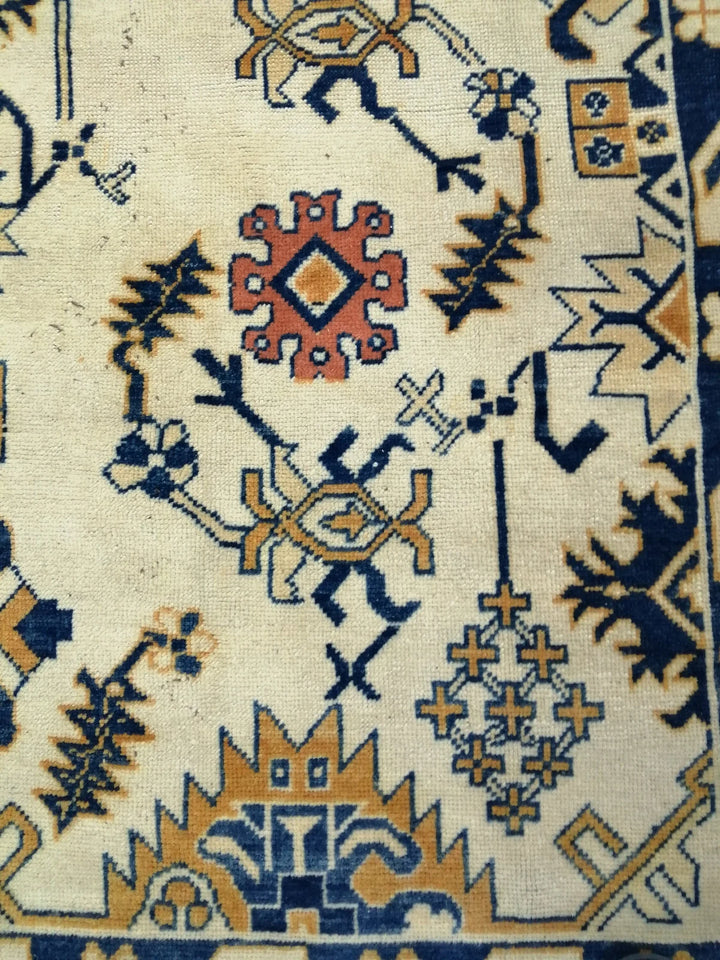 Blue Turkish Oushak Rug 9' 1" x 11' 11" Hand-Knotted | No. WR98234