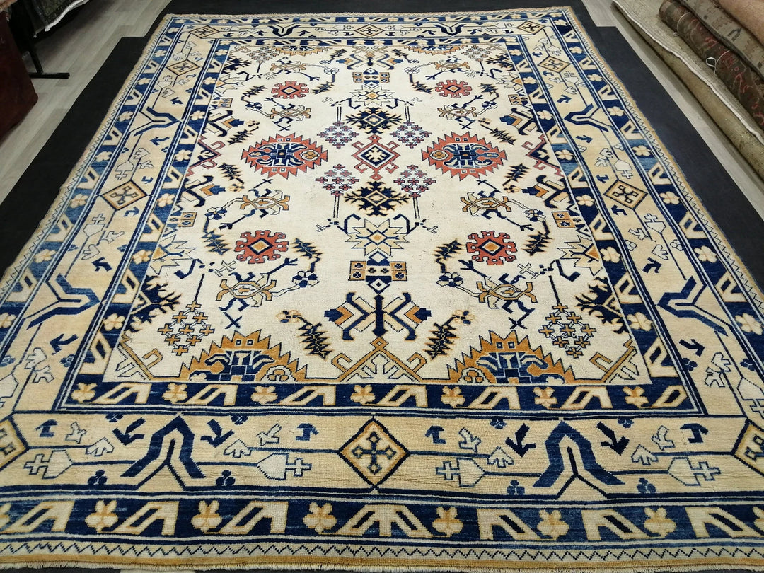 Blue Turkish Oushak Rug 9' 1" x 11' 11" Hand-Knotted | No. WR98234
